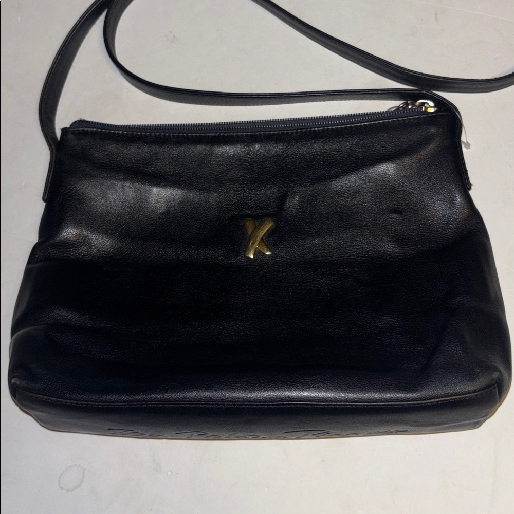 PALOMA PICASSO NAVY BLUE LEATHER SHOULDER BAG ADJUSTABLE STRAP PRELOVED